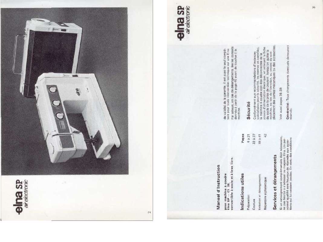 Notice machine à coudre ELNA SP AIR ELECTRONIC Trouver une solution à